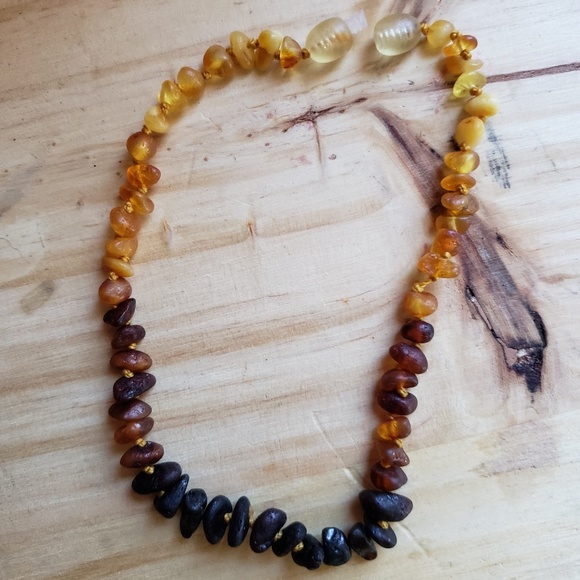 Raw ombre baltic amber teething necklace - Picture 1 of 4